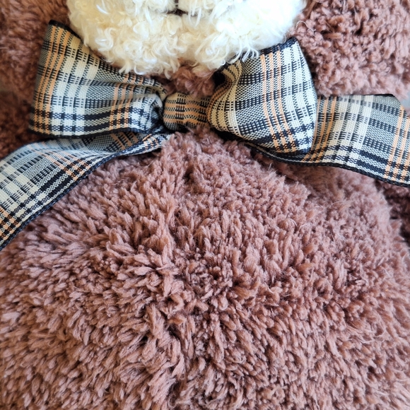Goffa Brown Bear Plush Lovable Huggable Gingham Bow Stuffed Animal Toy Tagged - Picture 5 of 13
